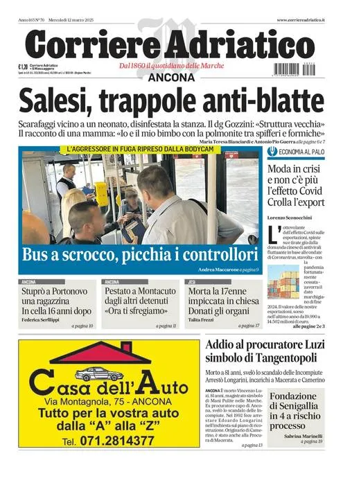 Prima-pagina-corriere adriatico-edizione-di-oggi-12-03-2025